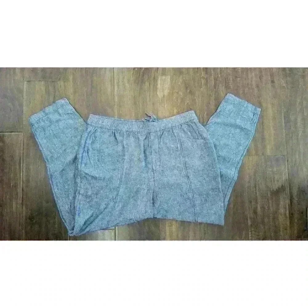 Linen Blue Slouchy Pant Old Navy